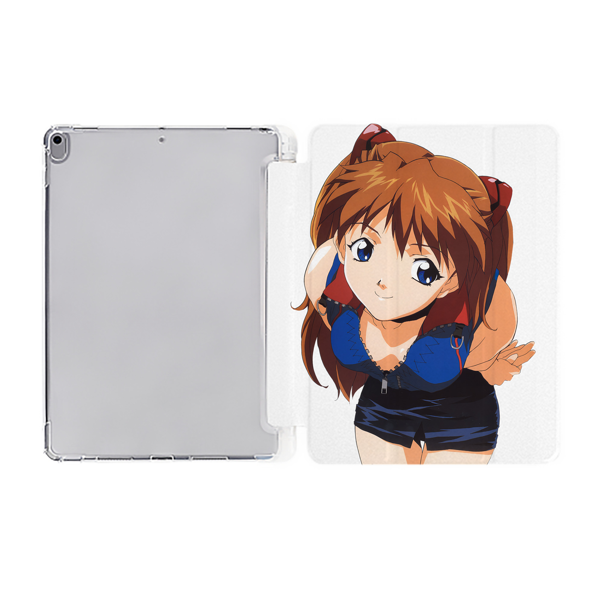 （画像用） EVA 新世紀エヴァンゲリオン IPad ケース ペン収納付き 三つ折りスタンド PUレザー×シリコン 対応機種9.5/10.5/10.9インチ